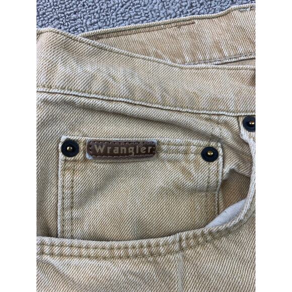 Wrangler Jeans 2000's Era Men's 36x32 Tan Denim Jeans Work Casual - Picture 10 of 16